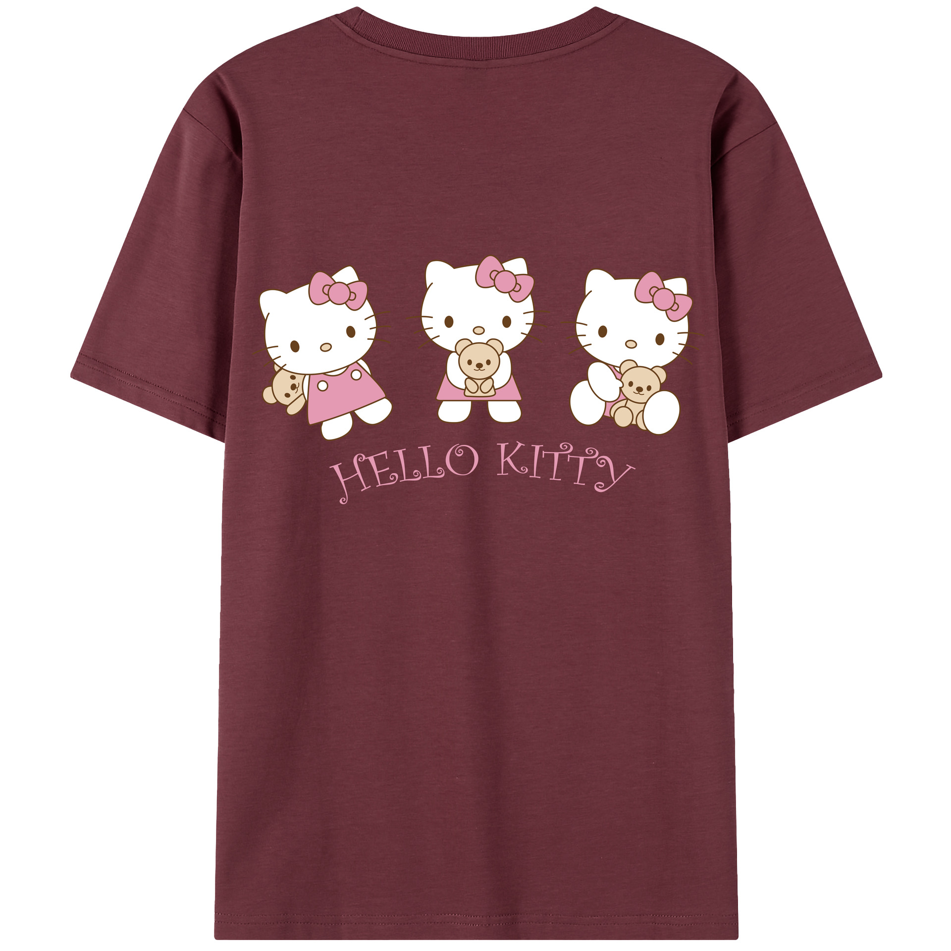 （画像用） Hello Kitty ハローキティ 綿100％半袖Tシャツ（背面プリント）